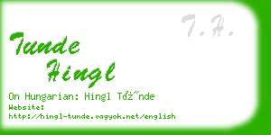 tunde hingl business card